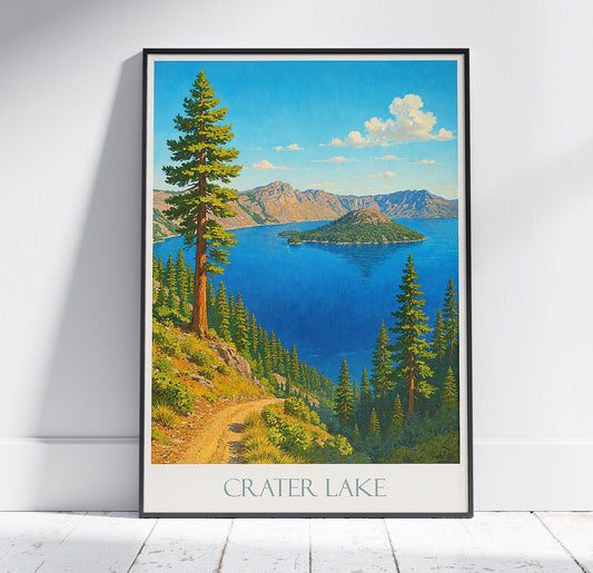 Crater Lake Travel Print ~ Oregon Travel Poster