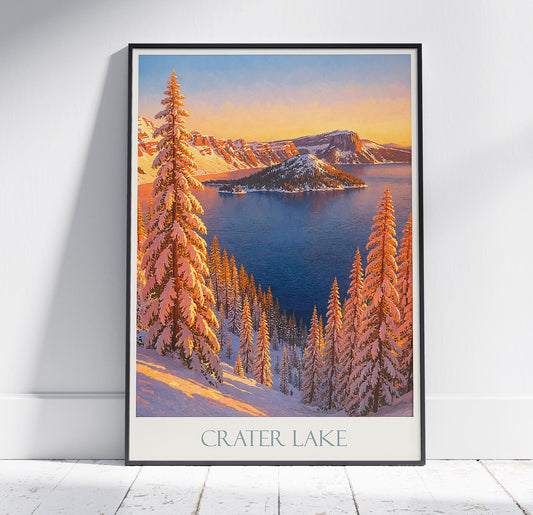 Crater Lake Travel Print ~ Oregon Travel Poster