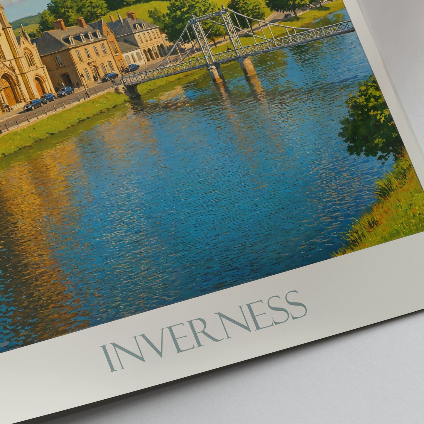 Inverness Travel Poster, Scotland Art Print | Scottish Highlands Decor | River Ness Cityscape Wall Art