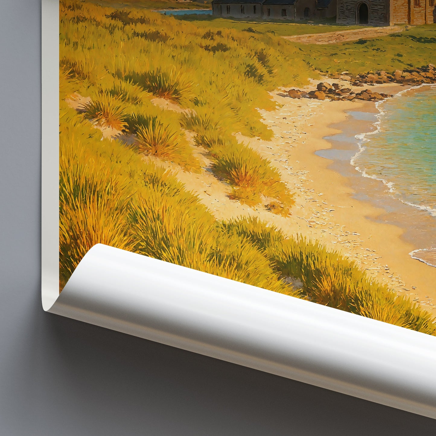 Iona Abbey Travel Poster, Scottish Isle Art Print | Coastal Decor | Isle of Iona Scotland Gift