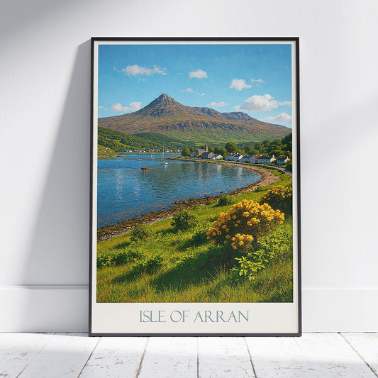 Isle of Arran Travel Poster, Scotland Island Landscape Art | Coastal Village Print | Scottish Home Decor | UK Holiday Gift
