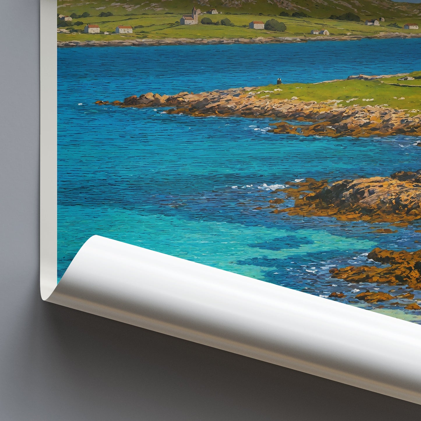 Isle of Iona Travel Poster | Scotland Coastal Art Print | Iona Abbey Painting | UK Vacation Gift