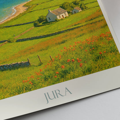 Isle of Jura Travel Poster, Scottish Island Landscape ~ Painterly Wall Art Print | Scotland Home Decor Gift