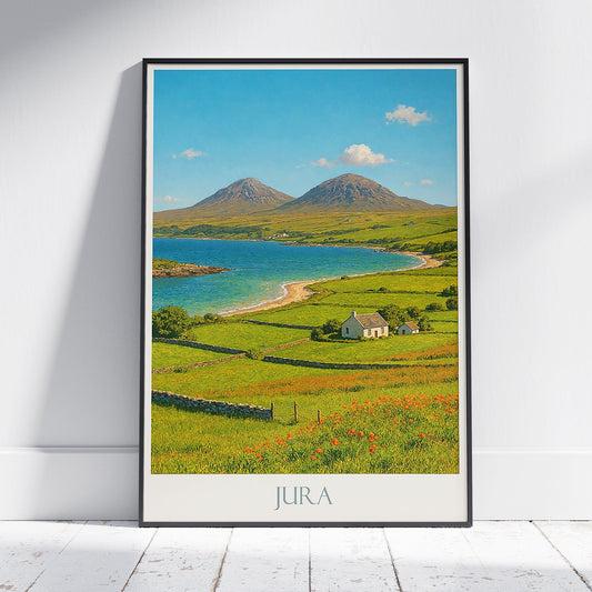 Isle of Jura Travel Poster, Scottish Island Landscape ~ Painterly Wall Art Print | Scotland Home Decor Gift