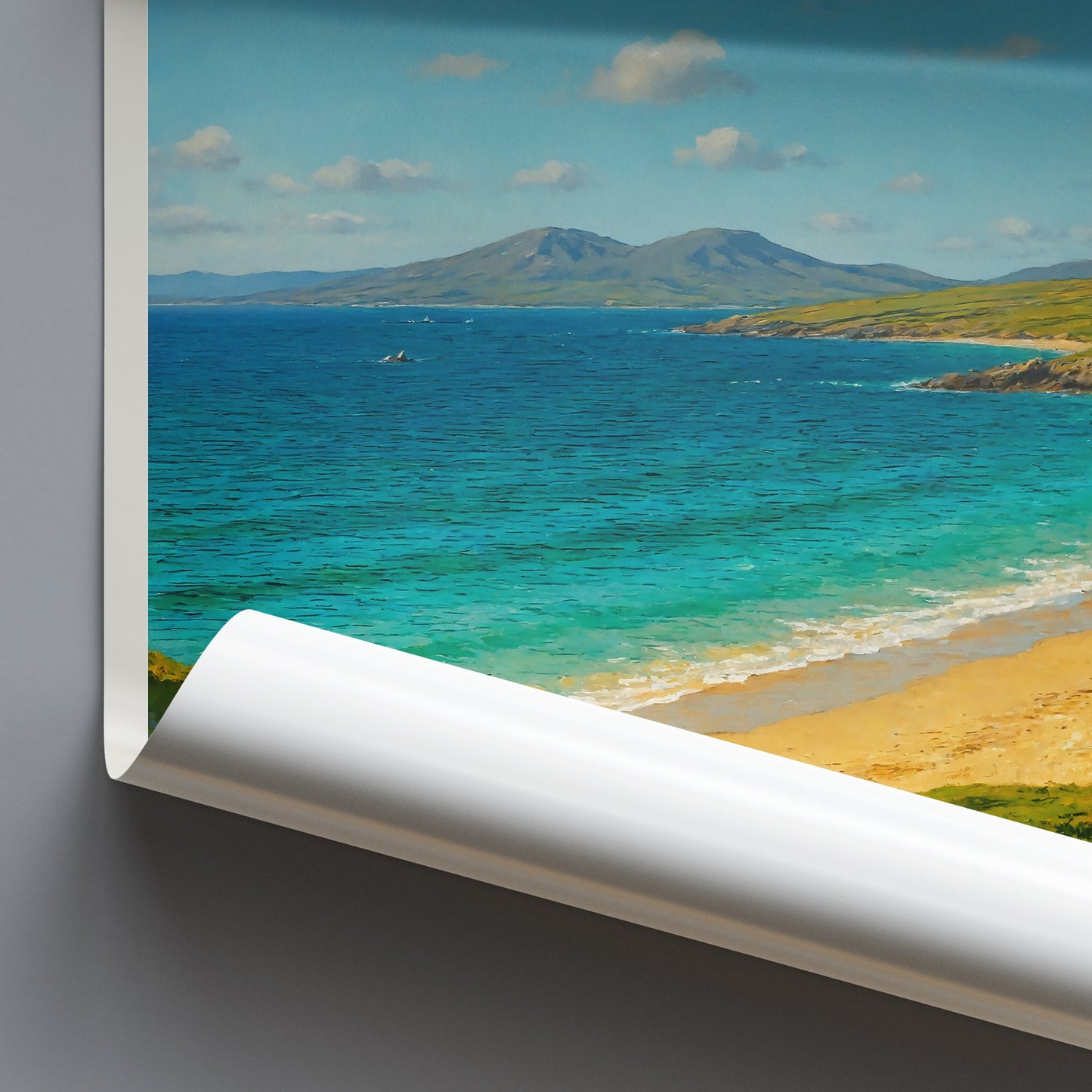Isle of Lewis Travel Poster, Scotland Beach Art ~ Outer Hebrides Coastal Print | UK Home Decor Gift