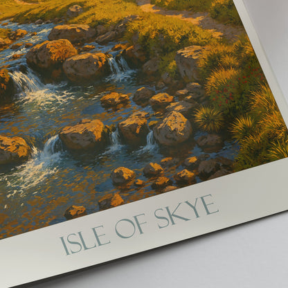 Isle of Skye Travel Poster, Old Man of Storr Art Print | Scotland Landscape Decor | Vibrant Hiking Gift