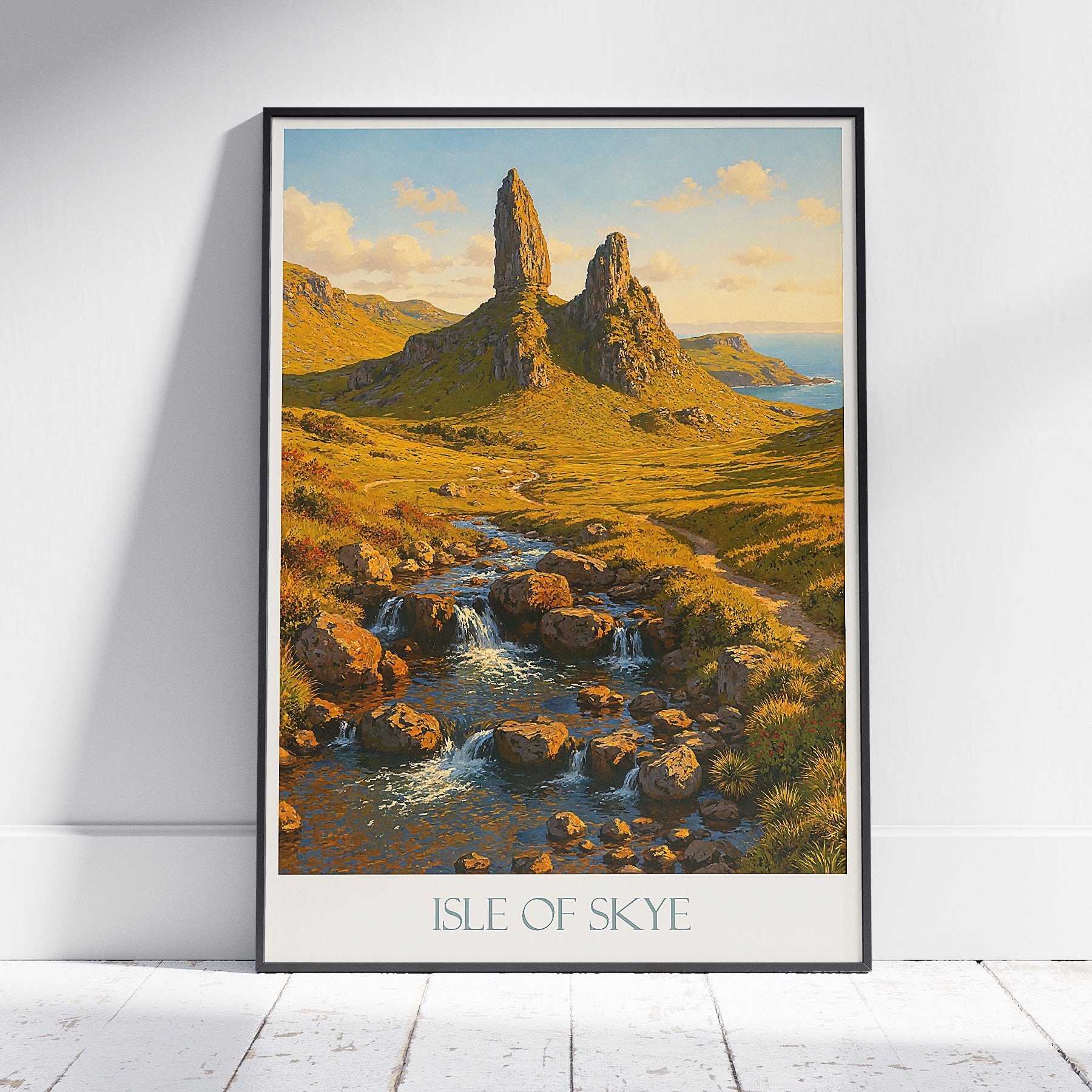 Isle of Skye Travel Poster, Old Man of Storr Art Print | Scotland Landscape Decor | Vibrant Hiking Gift