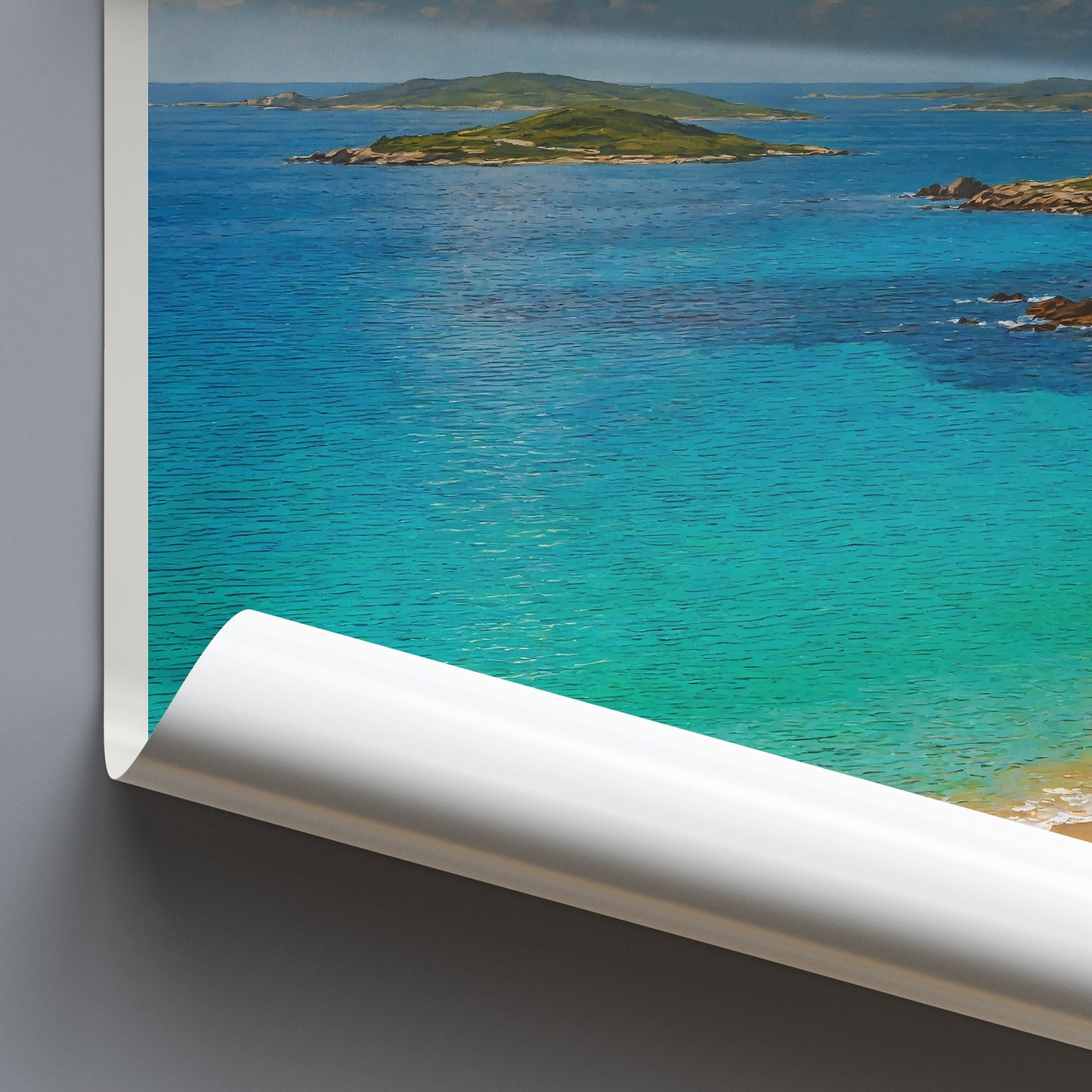 Isles of Scilly Travel Poster, Coastal Landscape Art Print | UK Island Decor | Serene Beach House Wall Art
