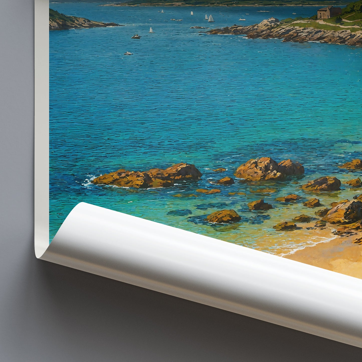 Isles of Scilly Travel Poster | UK Coastal Beach Art Print | Castle Home Decor | Unique Vacation Gift