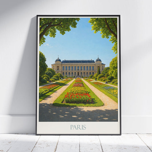 Paris Jardin des Plantes Travel Poster | Botanical Garden Art Print | French Museum Wall Decor | Parisian Landmark Print