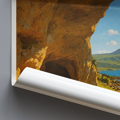King's Cave Isle of Arran Travel Poster | Scotland Coastal Landscape Art Print | Nature Painted Wall Decor