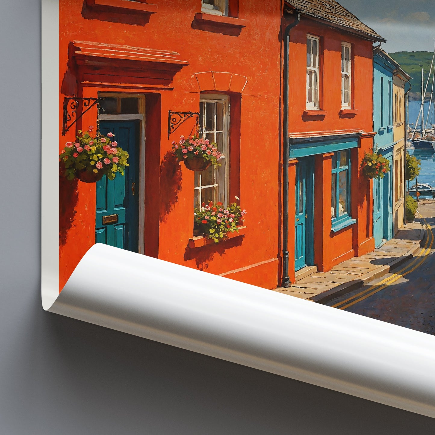 Kinsale Travel Poster, Colorful Ireland Street Scene ~ Vibrant Wall Art Print | Irish Coastal Decor | Unique Vacation Gift