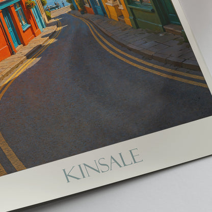 Kinsale Travel Poster, Colorful Ireland Street Scene ~ Vibrant Wall Art Print | Irish Coastal Decor | Unique Vacation Gift