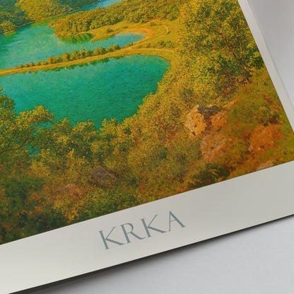 Krka National Park Travel Poster | Croatia Lake Landscape Art Print | Vintage Style Wall Decor | Nature Lover Gift