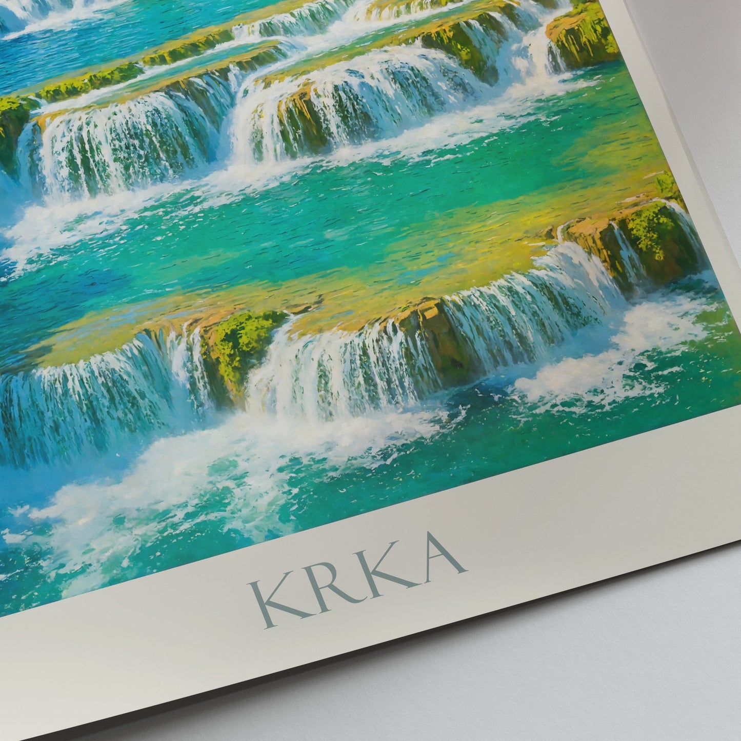 Krka Waterfalls Travel Poster, Croatia | Skradinski Buk Waterfall Art Print | National Park Nature Decor | Croatian Souvenir Gift