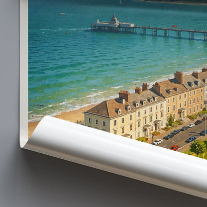 Llandudno Travel Poster, Victorian Pier Art | Charming Welsh Coast Print | Great Orme Seaside Decor