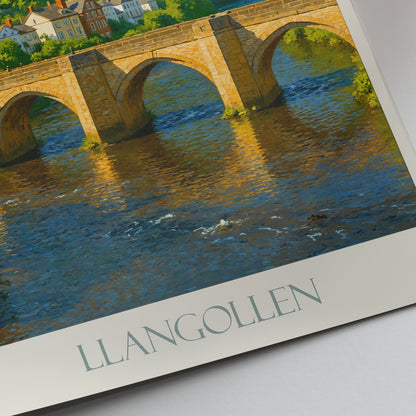Llangollen Travel Poster, Historic Bridge Serenity | Wales Art Print & Home Decor | UK Landscape Gift