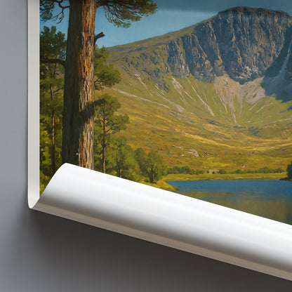 Lochnagar Travel Poster, Scottish Highlands Art | Scotland Landscape Wall Art Print | Cairngorms National Park Decor