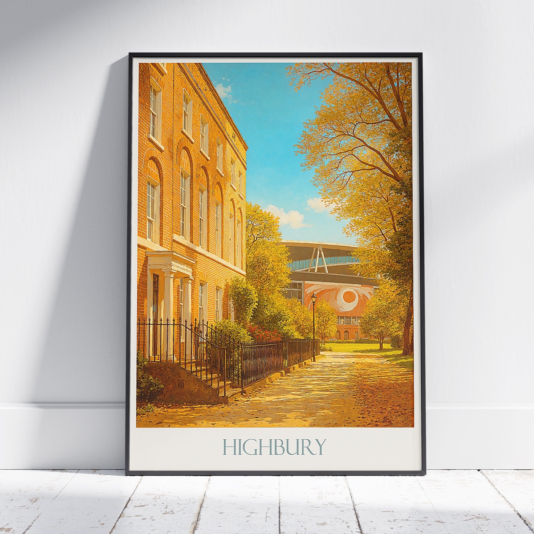 London Highbury Travel Poster | Emirates Stadium Arsenal FC Art Print | Vintage Style Football Fan Gift