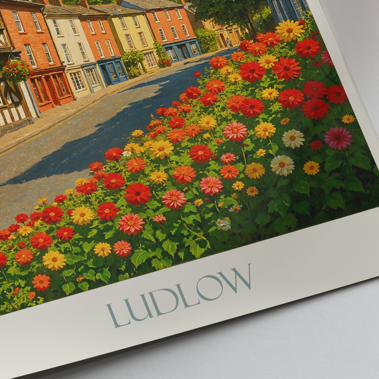 Ludlow Travel Poster, Charming English Village Art ~ Shropshire Castle Town Print | Historic UK Wall Decor Gift