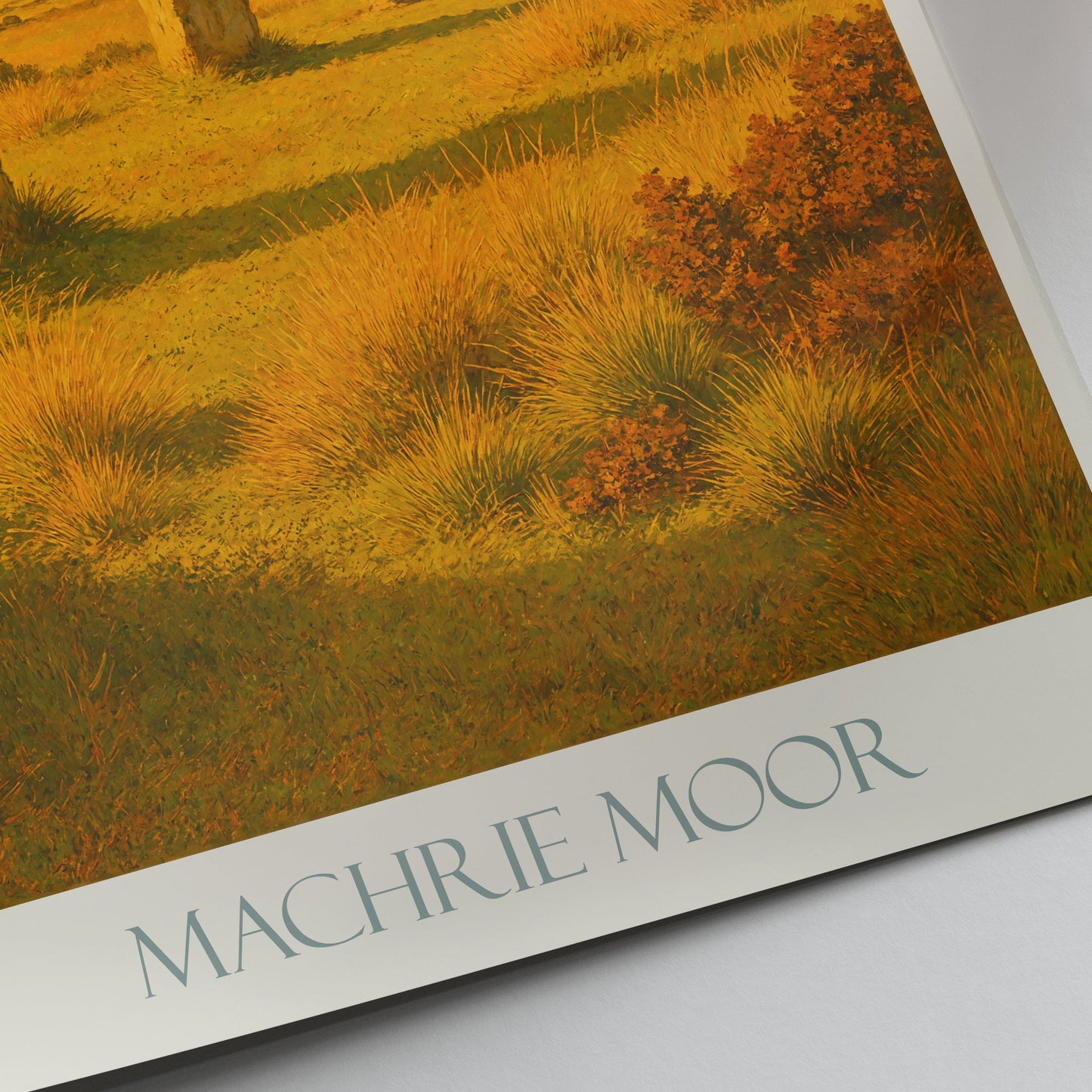 Machrie Moor Standing Stones Travel Poster | Isle of Arran Scotland Art Print | Ancient Celtic Wall Decor | Sunlit Landscape Gift