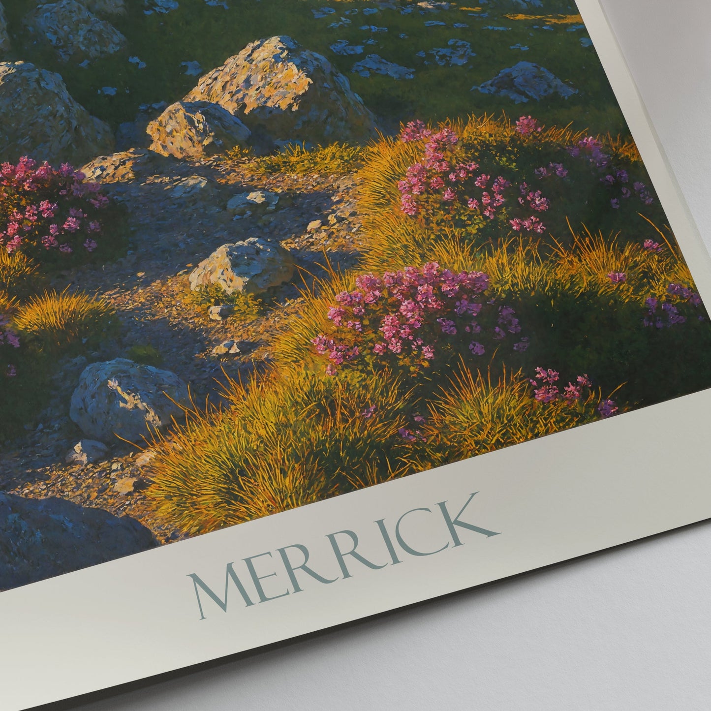 Merrick Summit Travel Poster, Scotland | Painted Mountain Art Print | Galloway Hills Landscape Decor