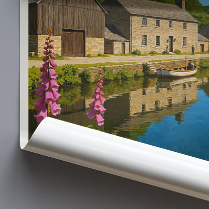 Morwellham Quay Travel Poster | Historic Devon England Art Print | Riverside Painting | UK Vacation Wall Decor