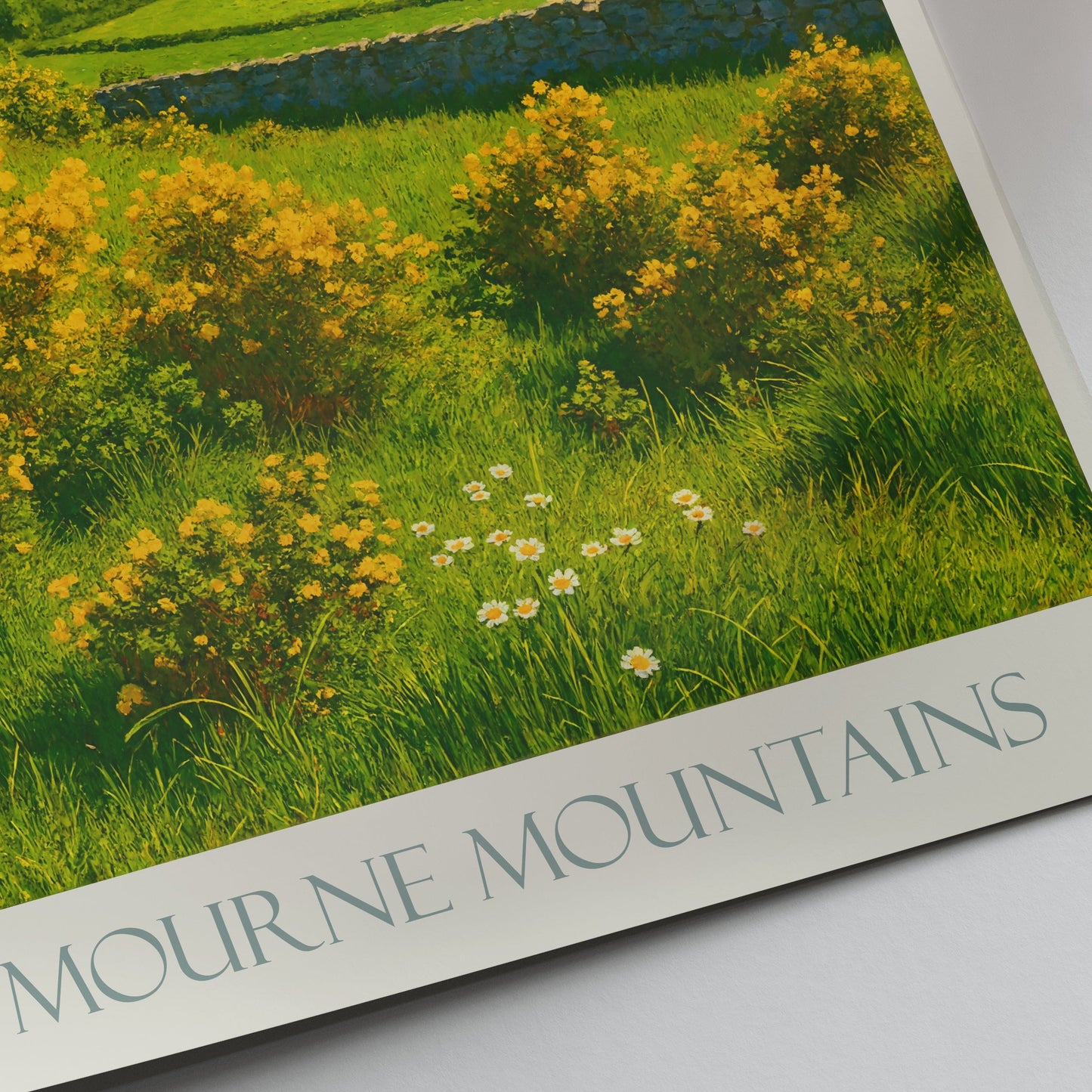 Mourne Mountains Travel Poster | Ireland Landscape Art Print | Northern Irish Wall Decor | Vibrant Home Gift