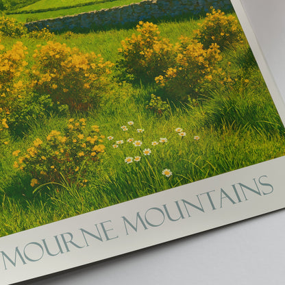 Mourne Mountains Travel Poster | Ireland Landscape Art Print | Northern Irish Wall Decor | Vibrant Home Gift