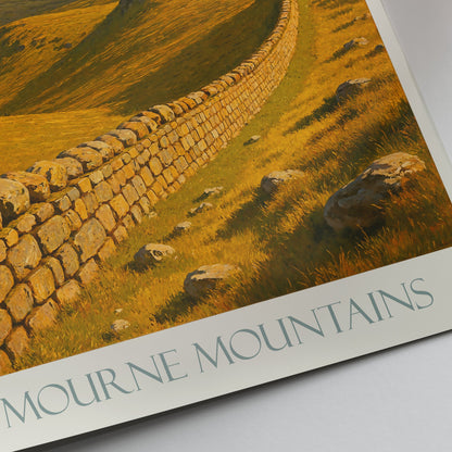 Mourne Mountains Travel Poster | Northern Ireland Landscape Art | Serene Irish Wall Decor | Scenic Nature Print
