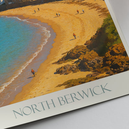 North Berwick Travel Poster | Scotland Coastal Art Print | Bass Rock Seascape Wall Decor | UK Vacation Souvenir Gift