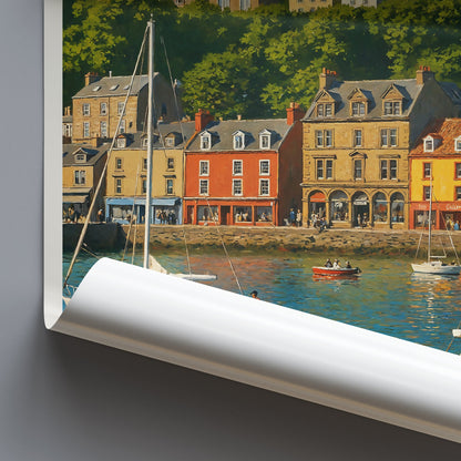 Oban Travel Poster, Scotland ~ Oban Harbor & McCaig's Tower Art Print | Vibrant Scottish Coastal Wall Decor