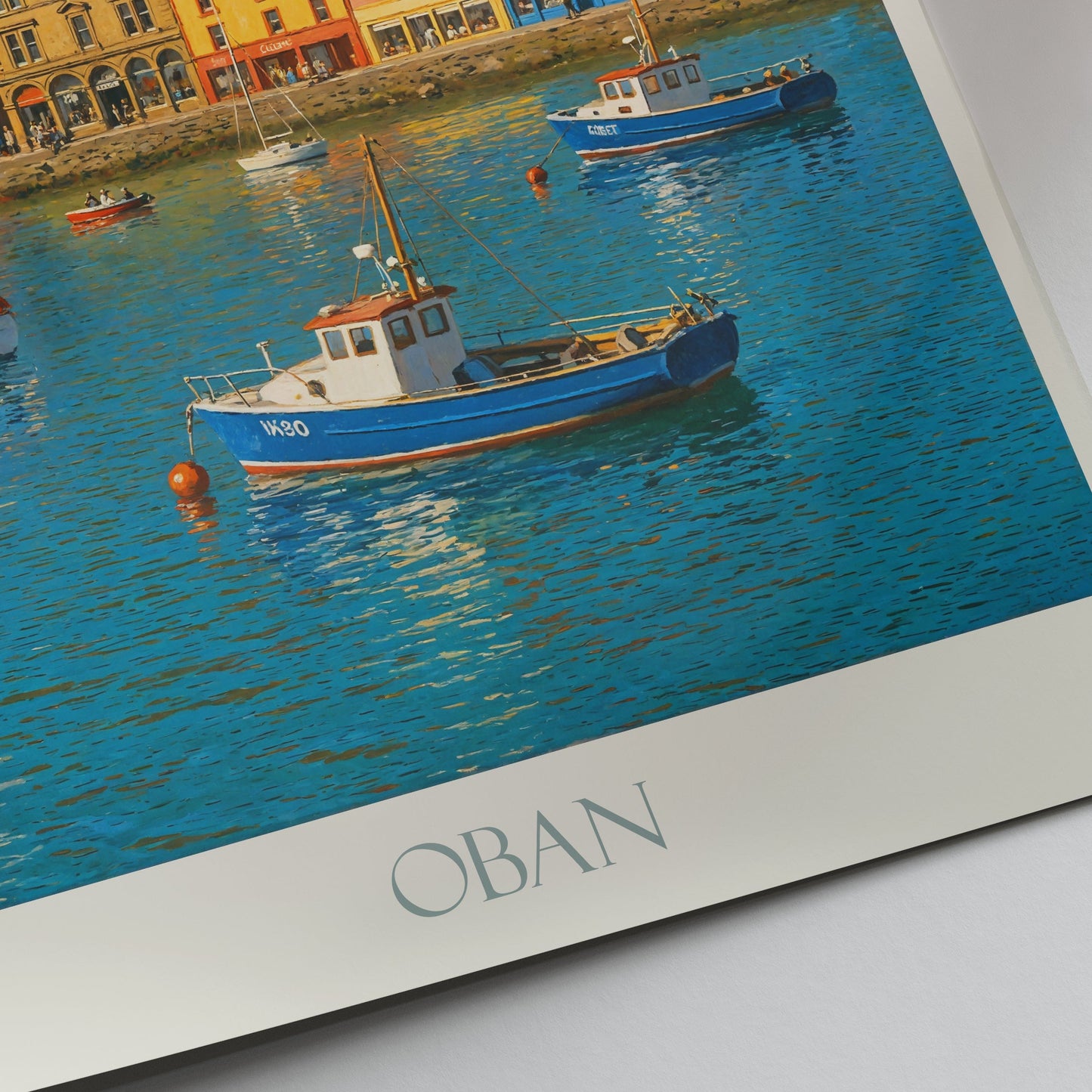 Oban Travel Poster, Scotland ~ Oban Harbor & McCaig's Tower Art Print | Vibrant Scottish Coastal Wall Decor