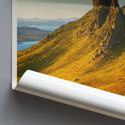 Old Man of Storr Travel Poster | Isle of Skye Scotland Wall Art Print | Scottish Highlands Nature Landscape | Unique Home Decor Gift
