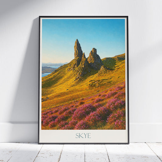 Old Man of Storr Travel Poster | Isle of Skye Scotland Wall Art Print | Scottish Highlands Nature Landscape | Unique Home Decor Gift
