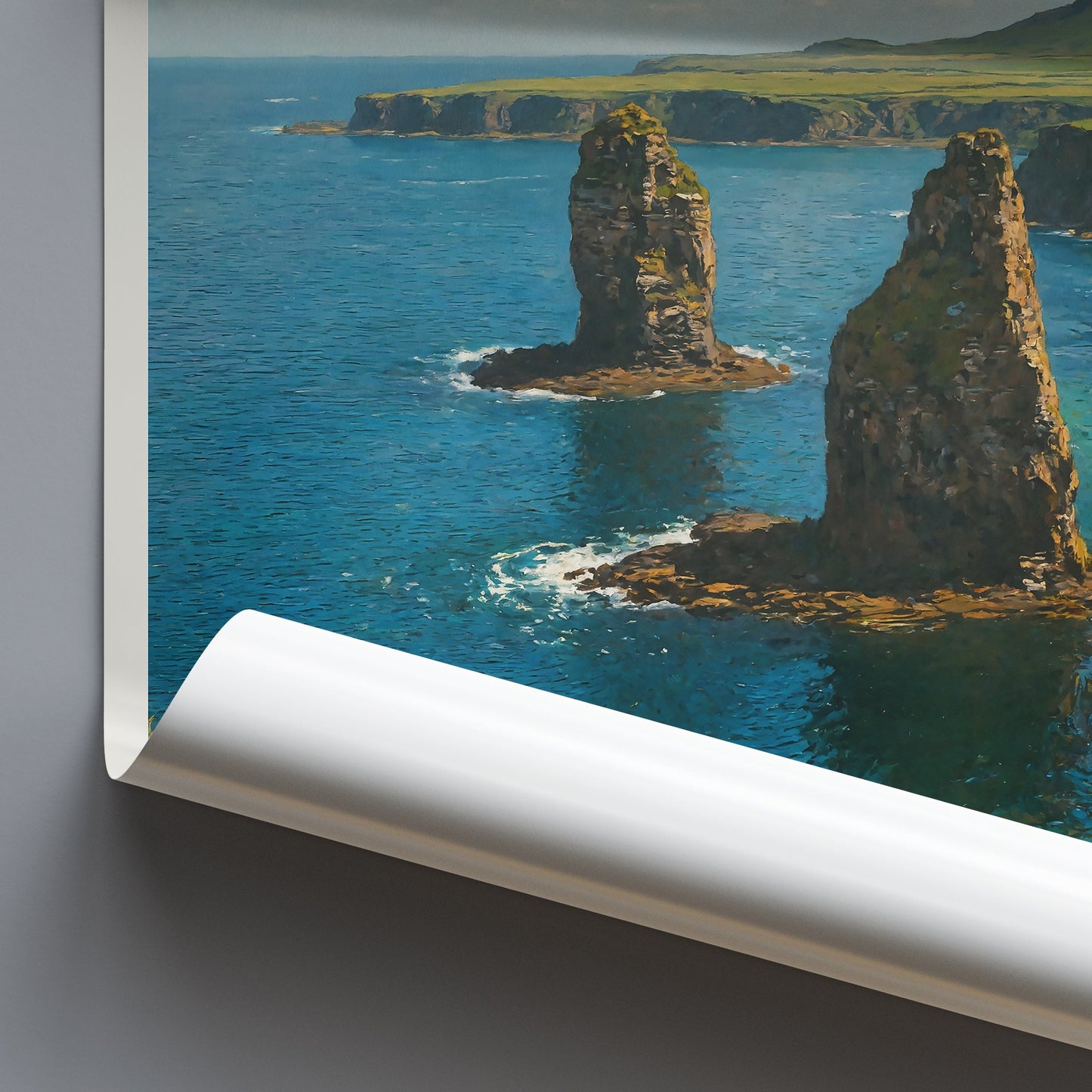 Orkney Islands Travel Poster | Scottish Coastal Landscape Print | Dramatic Cliffs & Sea Stacks Wall Art | UK Travel Decor