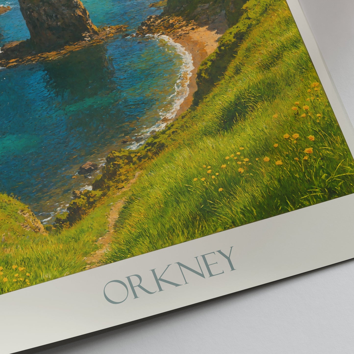 Orkney Islands Travel Poster | Scottish Coastal Landscape Print | Dramatic Cliffs & Sea Stacks Wall Art | UK Travel Decor