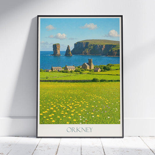 Orkney Islands Travel Poster | Scottish Coastal Art Print | Northern Isles Wall Decor & Gift