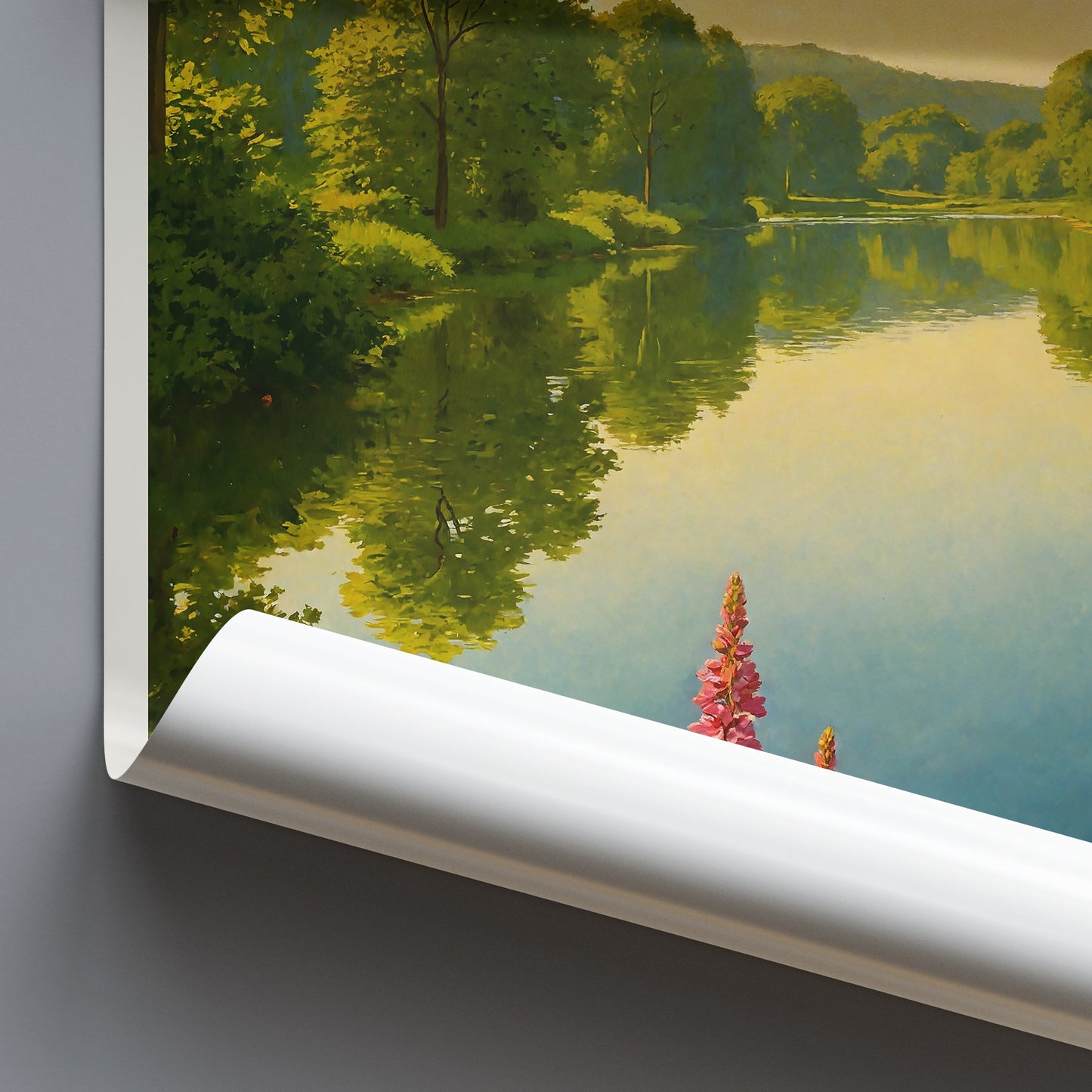 Otterhead Lakes Travel Poster | Serene Nature Wall Art Print | Calm Lakeside Landscape Decor | Perfect Countryside Gift