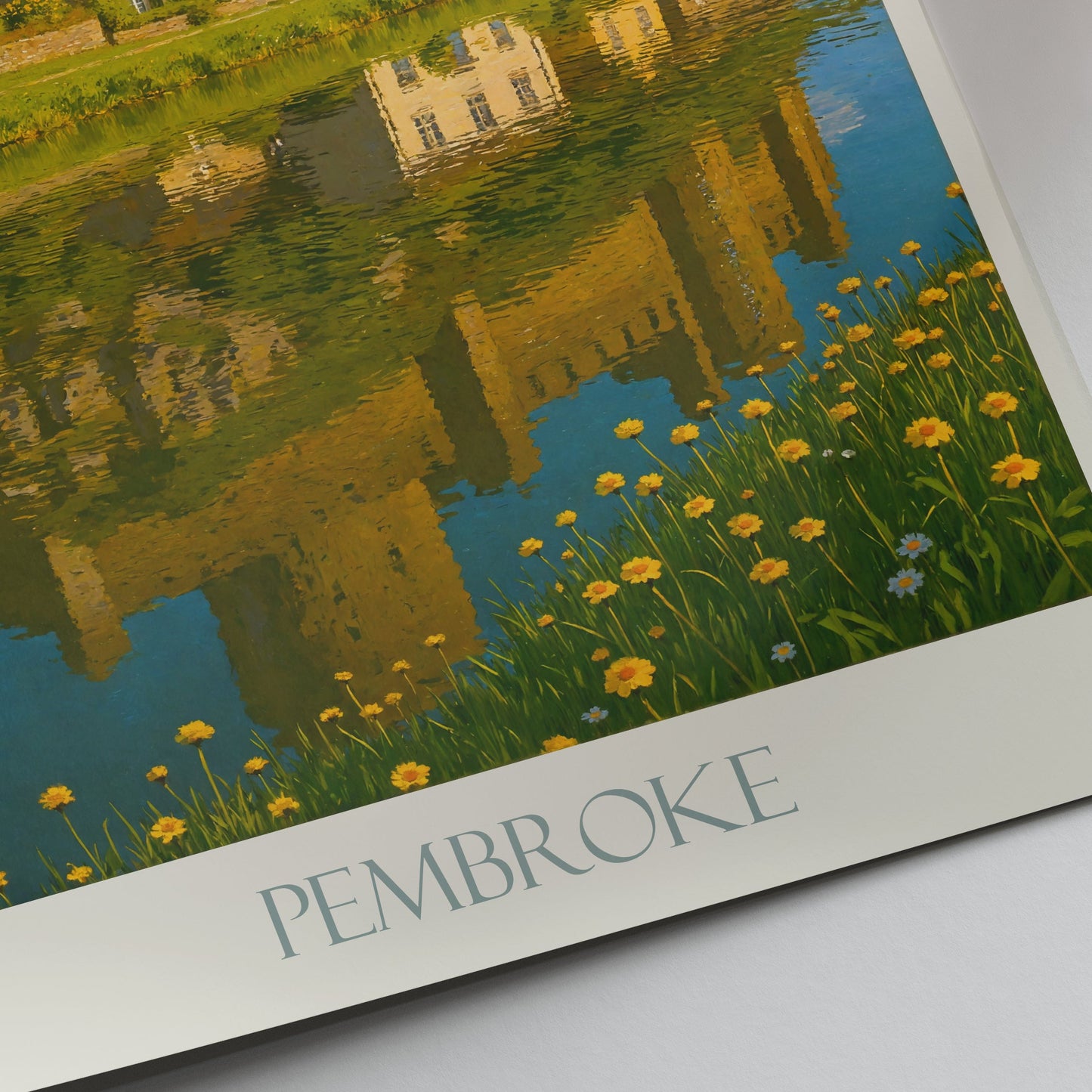 Pembroke Castle Travel Poster, Wales UK ~ Scenic Landmark Wall Art | Historic Landscape Print | Home Decor Gift