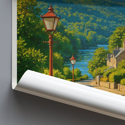 Pitlochry Travel Poster | Scottish Highlands Art Print | Scotland Landscape Wall Art | UK Home Decor Gift