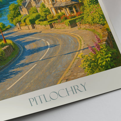 Pitlochry Travel Poster | Scottish Highlands Art Print | Scotland Landscape Wall Art | UK Home Decor Gift