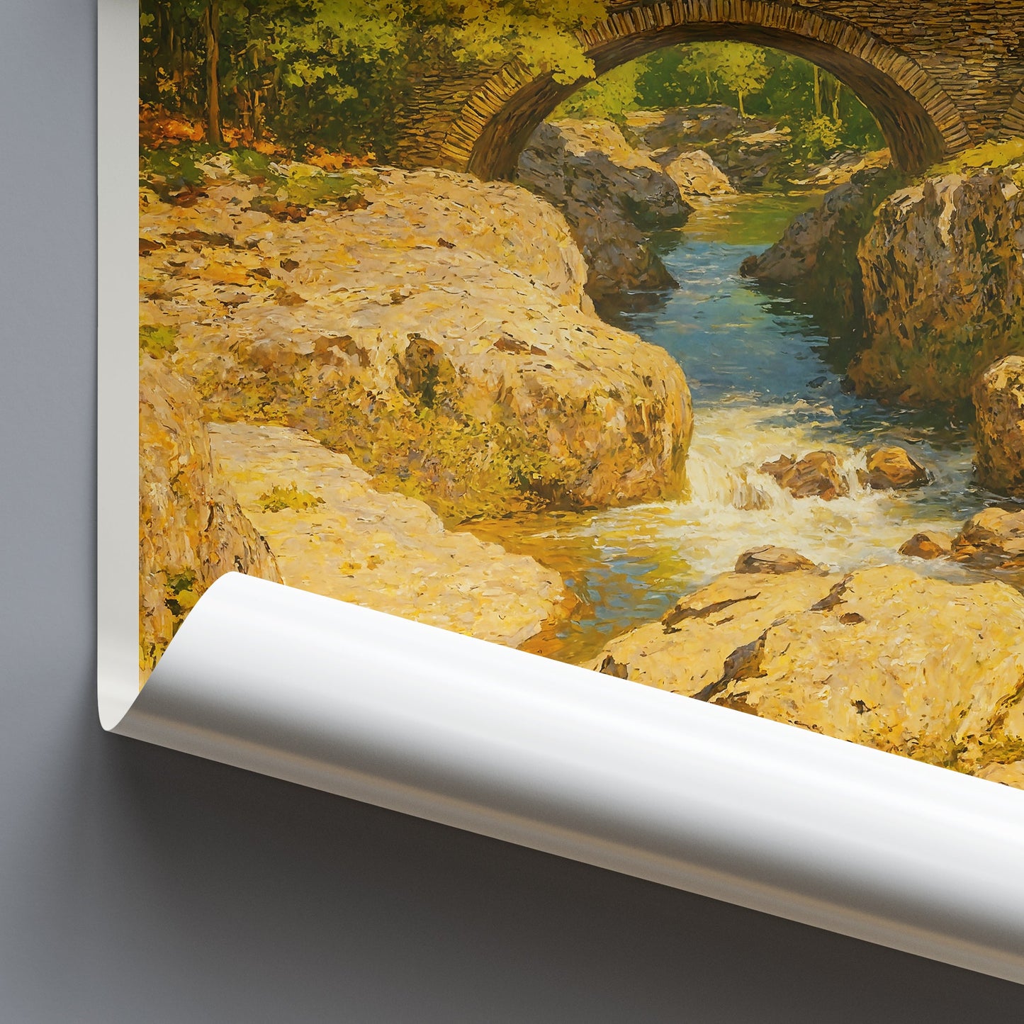 Pont y Pair Travel Poster, Betws-y-Coed | Snowdonia Wales River Art Print | Scenic Bridge Landscape Wall Decor