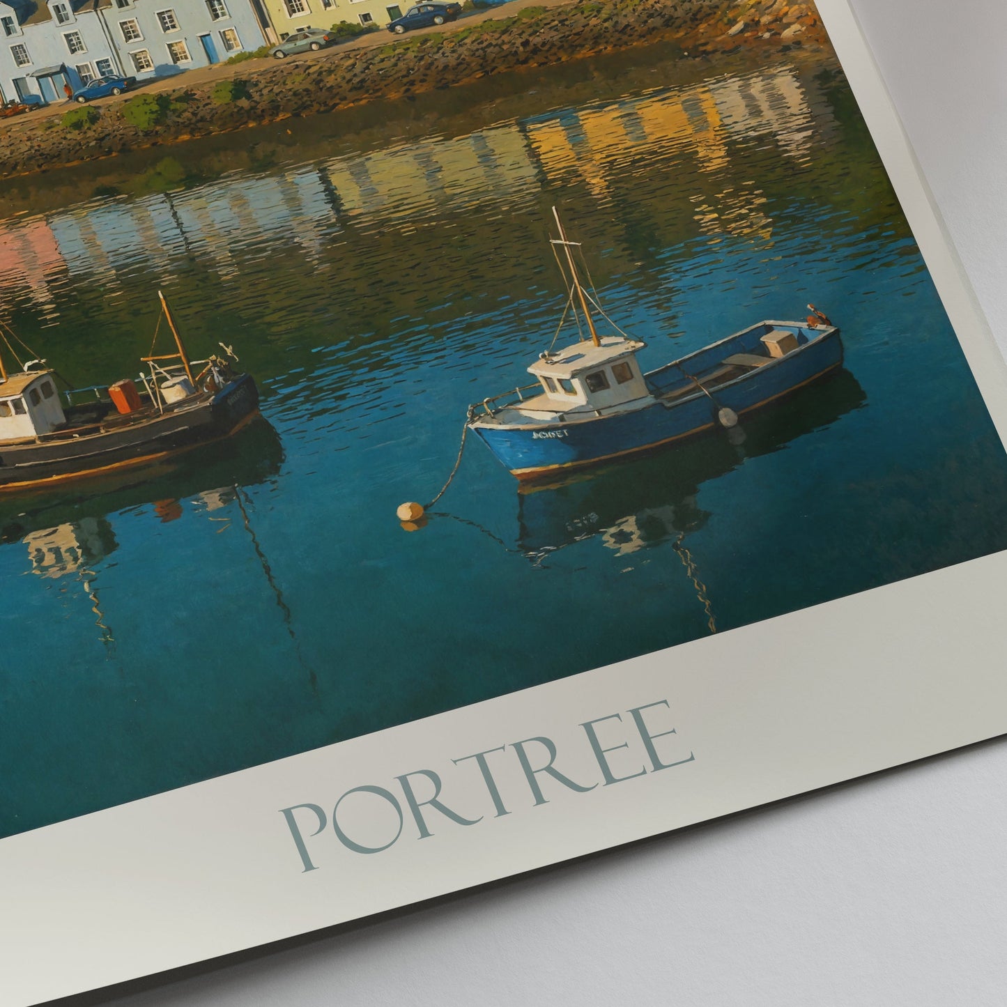 Portree Travel Poster, Isle of Skye | Scotland Harbour Art Print | Colourful Houses Home Decor | Scottish Gift