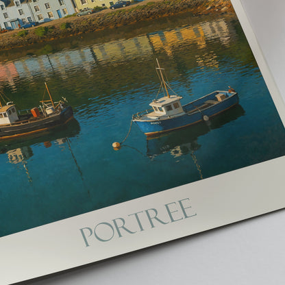 Portree Travel Poster, Isle of Skye | Scotland Harbour Art Print | Colourful Houses Home Decor | Scottish Gift