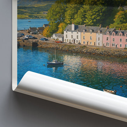 Portree Travel Poster, Isle of Skye | Scotland Wall Art Print | Scottish Highlands Decor Gift