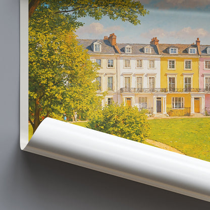 Primrose Hill London Poster | Colorful Homes Art Print | UK Travel Wall Decor