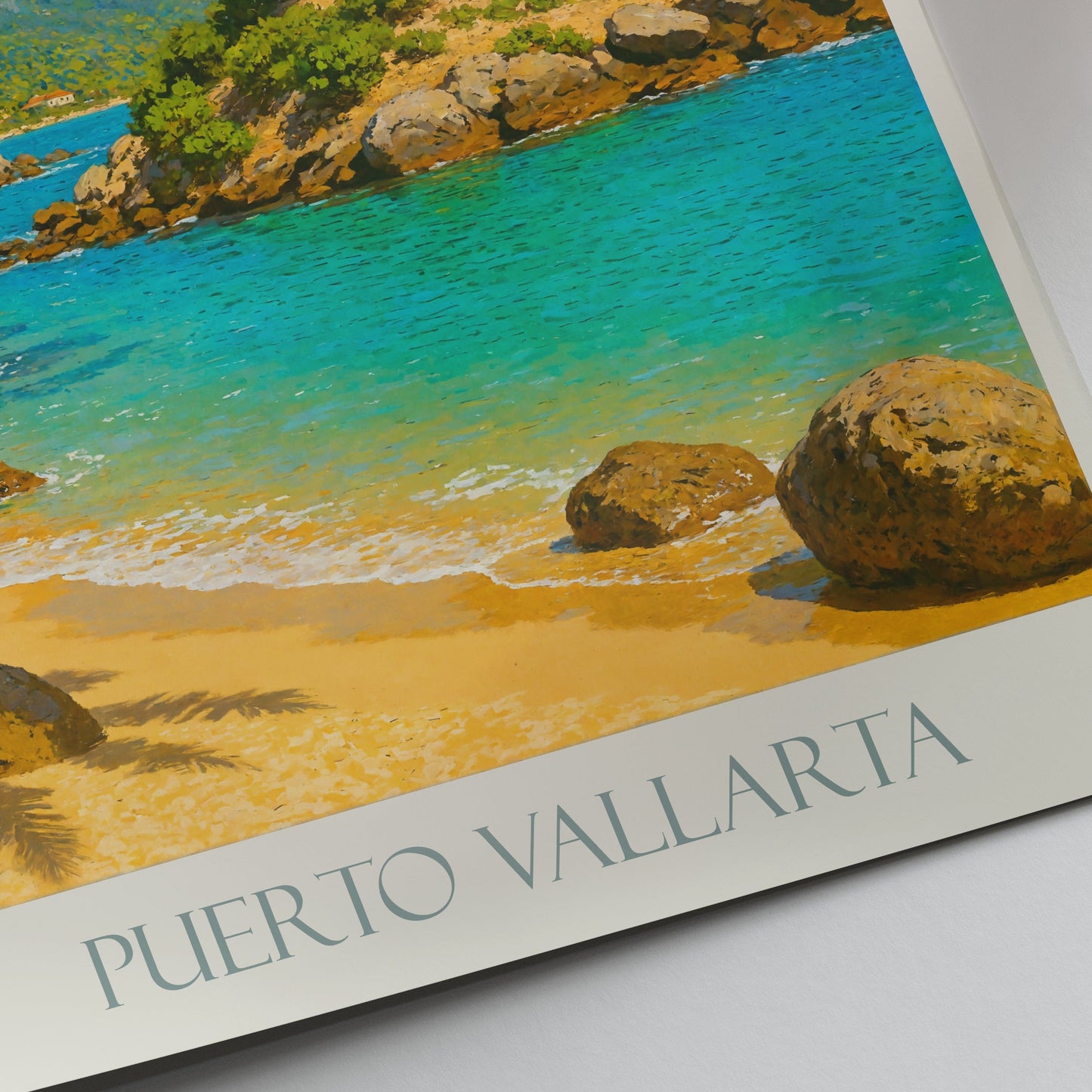 Puerto Vallarta Travel Poster, Mexico Vacation Art Print | Church of Guadalupe | Jalisco Home Decor Gift
