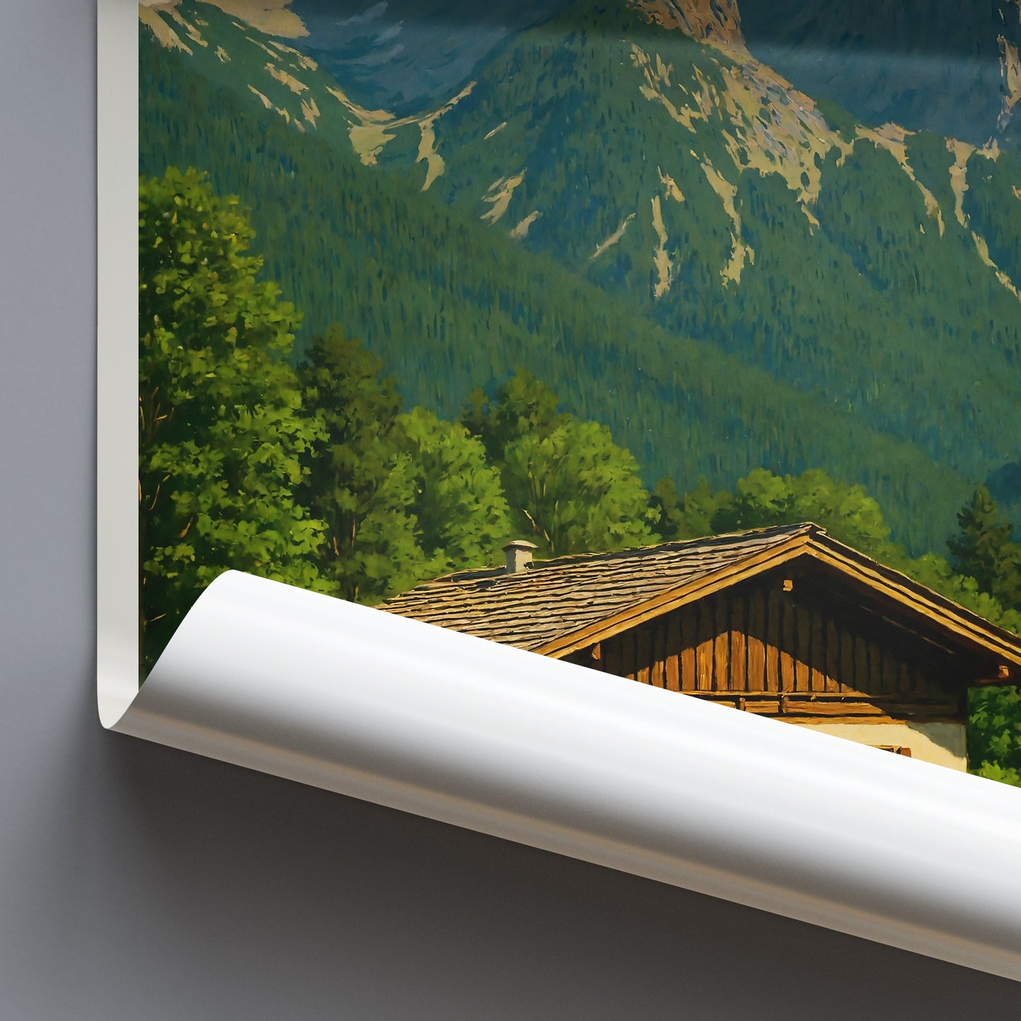 Reiter Alpe Travel Poster, Bavarian Alps | Rustic Mountain Chalet Art Print | Idyllic Alpine Home Decor & Gift