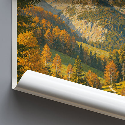 Reiter Alpe Travel Poster | German Alps Mountain Art Print | Autumn Landscape Nature Wall Decor | Bavaria Austria Home Gift